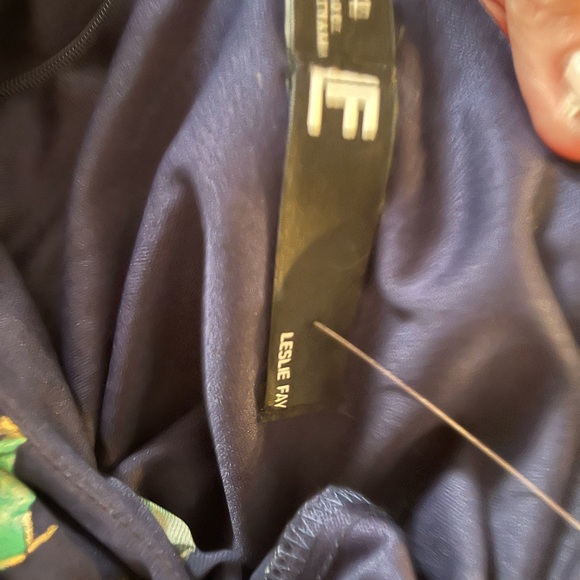 Leslie Fay Navy and Green Floral Long Sleeve Dress - Picture 4 of 4